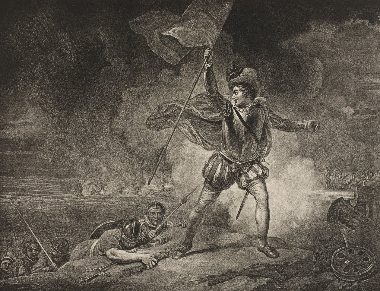 The Seven Ages of Man, Fourth Age, Act II, Scene VII, "As You Like It", Boydell Shakespeare Gallerysta, julkaistu 1800-luvun lopulla tekijältä Robert Smirke