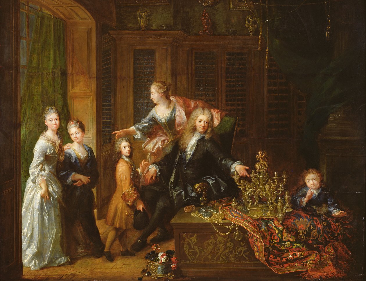 Nicolas de Launayn (1646-1727) ja hänen perheensä muotokuva tekijältä Robert Tournieres