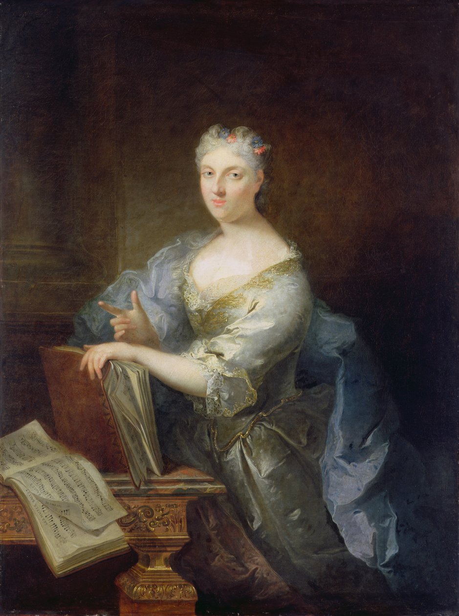 Laulaja Marie-Louise Desmatinsin (1670-1708) muotokuva. tekijältä Robert Tournieres