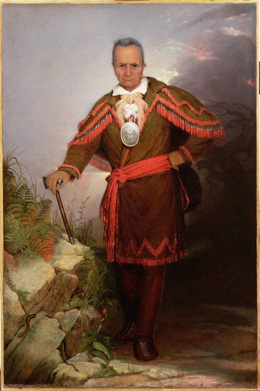 Muotokuva Sa-go-ye-wat-hg:stä eli Punatakista, noin 1828. tekijältä Robert Walter Weir