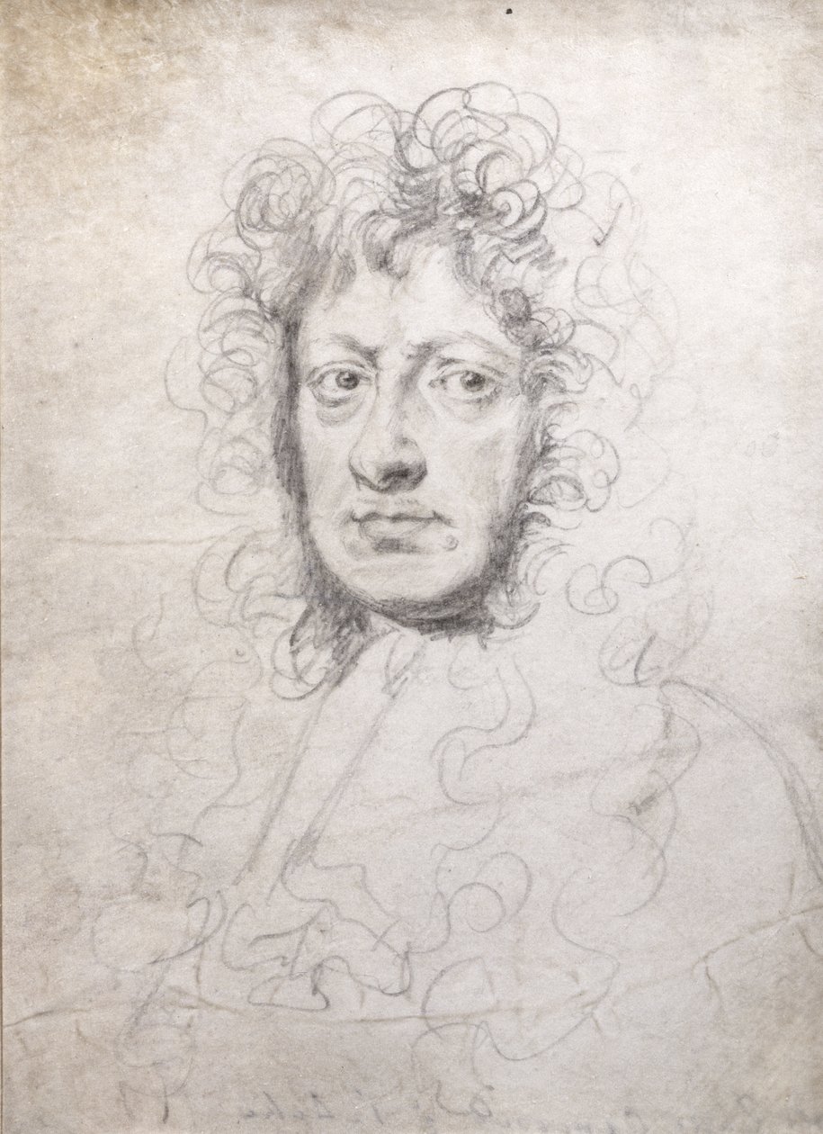 Jaakob II:n (1633-1701) muotokuva (lyijykynä tarranauhalla) tekijältä Robert White