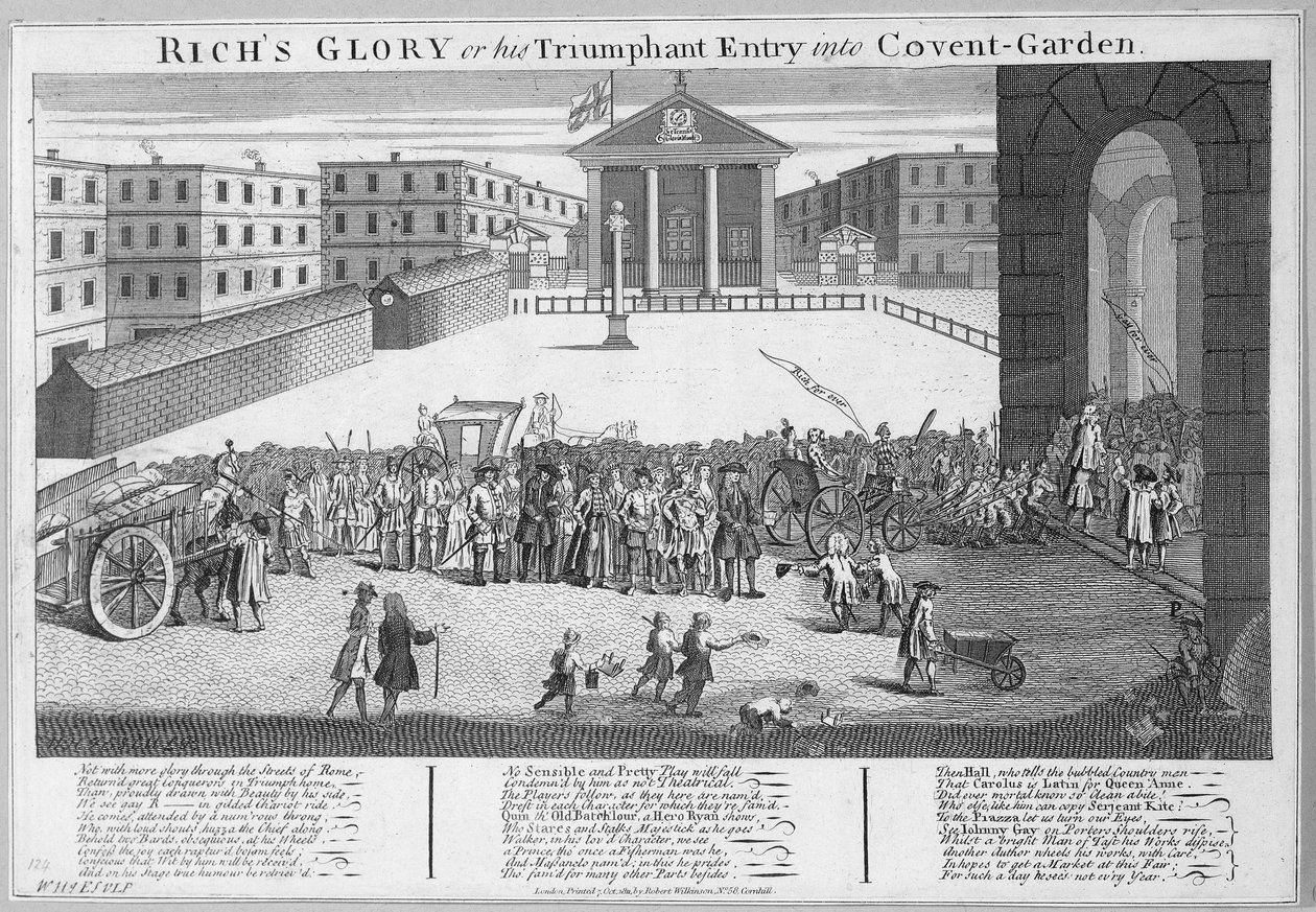 Richin kunnia tai hänen voittoisa pääsy Covent Gardeniin (tulostus) tekijältä Robert Wilkinson