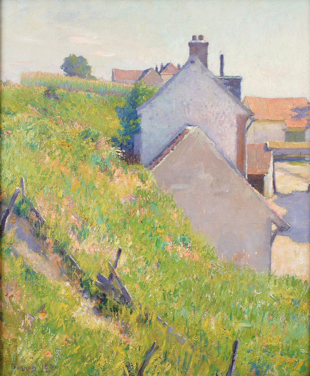 Auringonvalossa rinteessä 1890 tekijältä Robert William Vonnoh