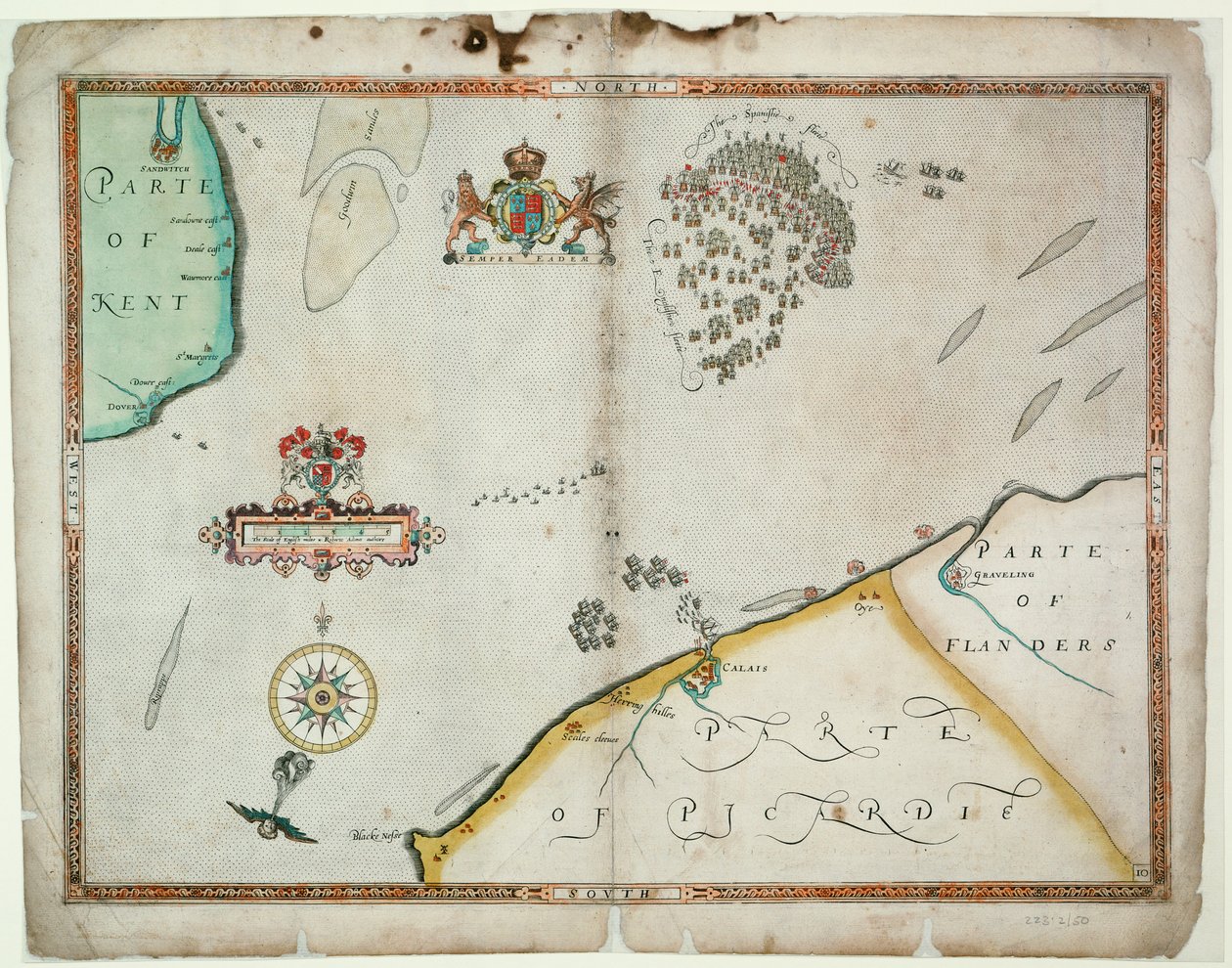 Taistelu Gravelinesin edustalla, 8. elokuuta 1588 tekijältä Robert (after) Adams
