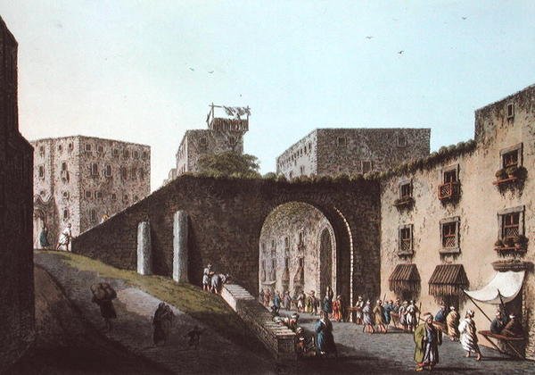 Katu Jerusalemissa, teoksesta "Views in the Ottoman Dominions", kaiverrettu Luigi Meyerin toimesta. tekijältä Robert (after) Ainslie