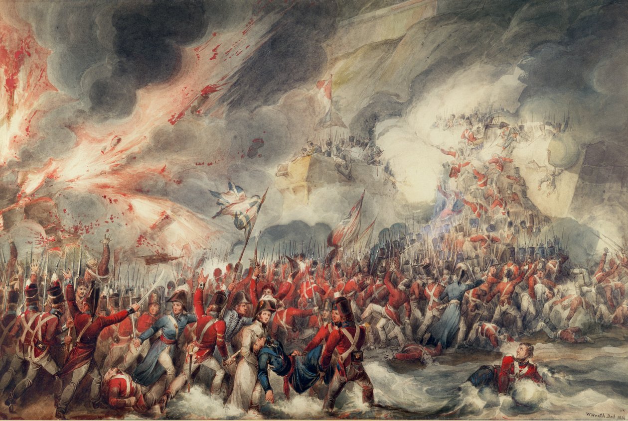 Cape St Vincentin taistelu, n. 1800 (värillinen kaiverrus) tekijältä Robert (after) Cleveley