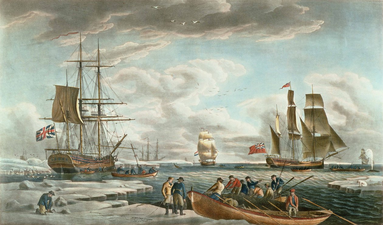 The Greenland Whale Fishery, julkaisija John  Josiah Boydell. tekijältä Robert (after) Dodd