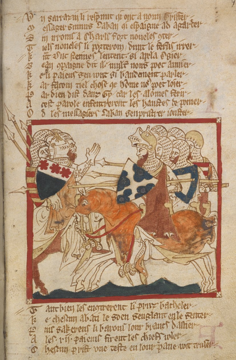 Egerton 3028 f.98 He päihittävät heitä vastaan lähetetyt saraseenit, esimerkki 