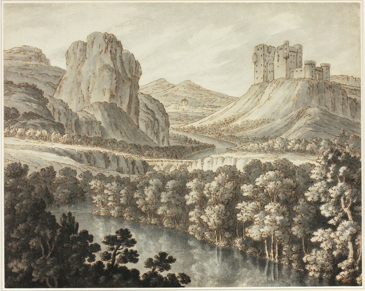 Un paisatge romàntic amb un castell finlandès en ruïnes tekijältä Robert Adam