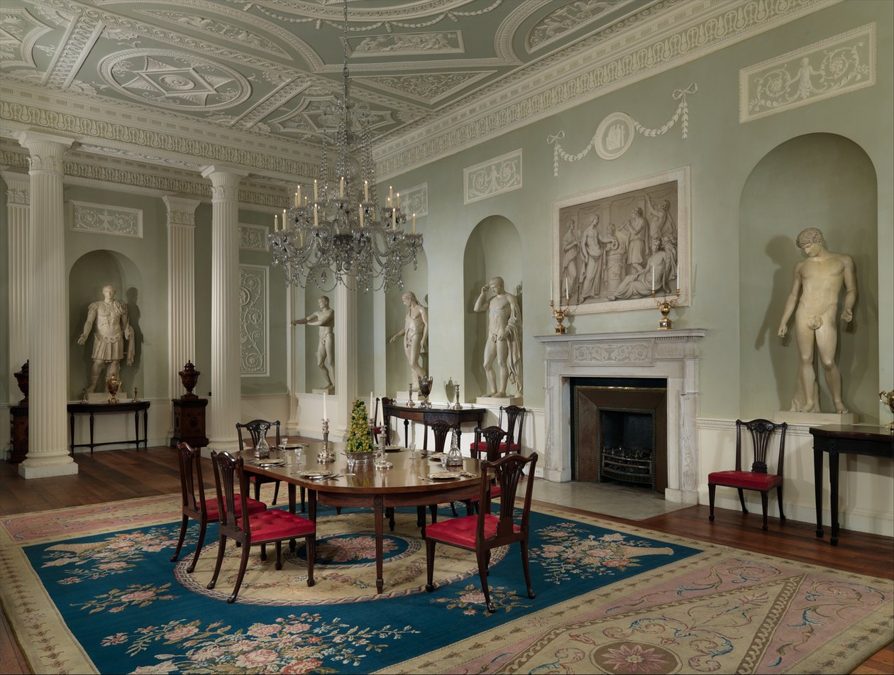Ruokasali Lansdowne Housesta, Lontoosta, 1767-1769 tekijältä Robert Adam