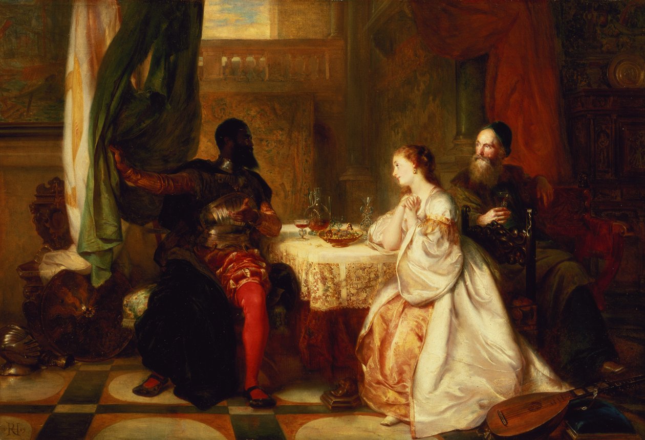 Othello kertoo seikkailuistaan Desdemonaan, 1869 tekijältä Robert Alexander Hillingford