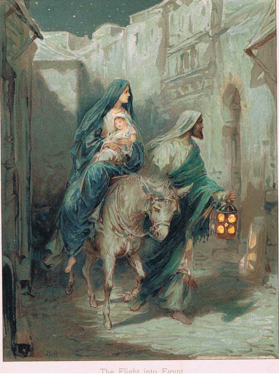 Kuvitus Ernest Nisterin teoksesta "Raamatun tarinoita", n. 1910 (värilitho) tekijältä Robert Ambrose Dudley
