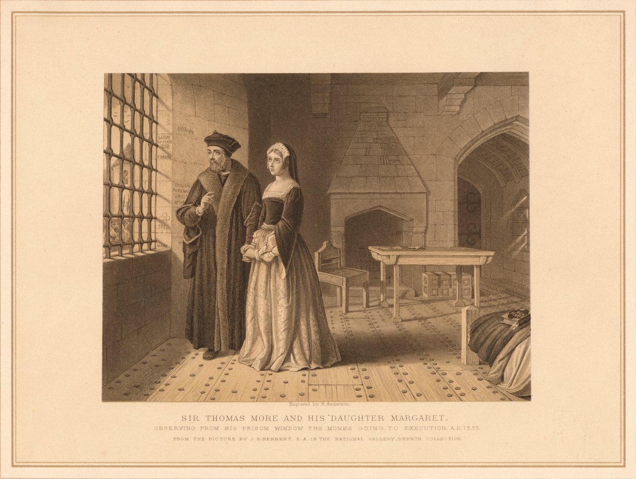 Sir Thomas More ja hänen tyttärensä Margaret, 1878 tekijältä Robert Anderson