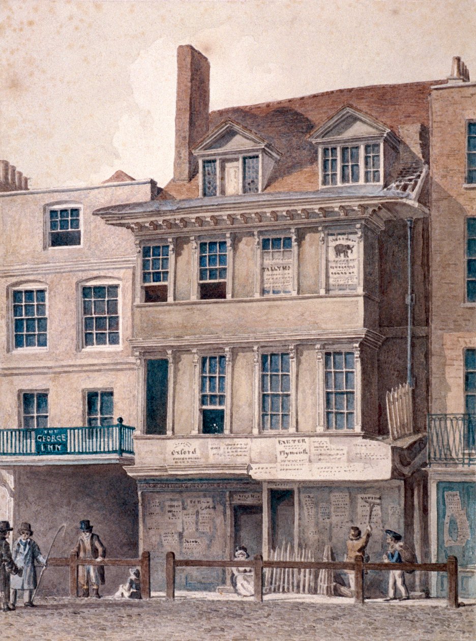 George Inn, West Smithfield, Lontoo, 1830 tekijältä Robert Blemmell Schnebbelie