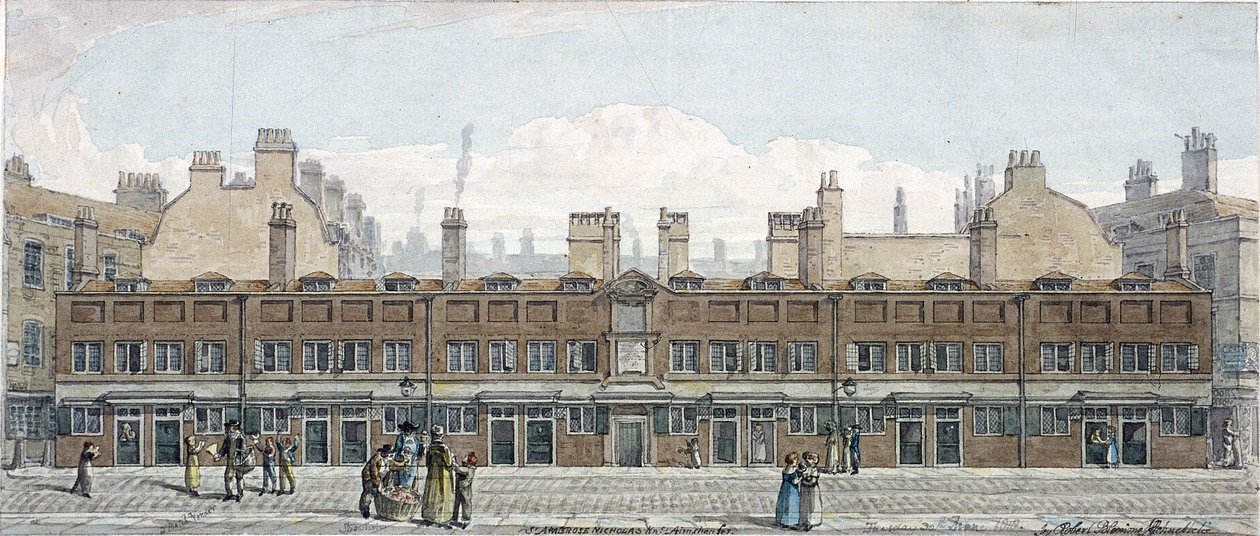 Monkwell Street, Lontoo, 1818 tekijältä Robert Blemmell Schnebbelie