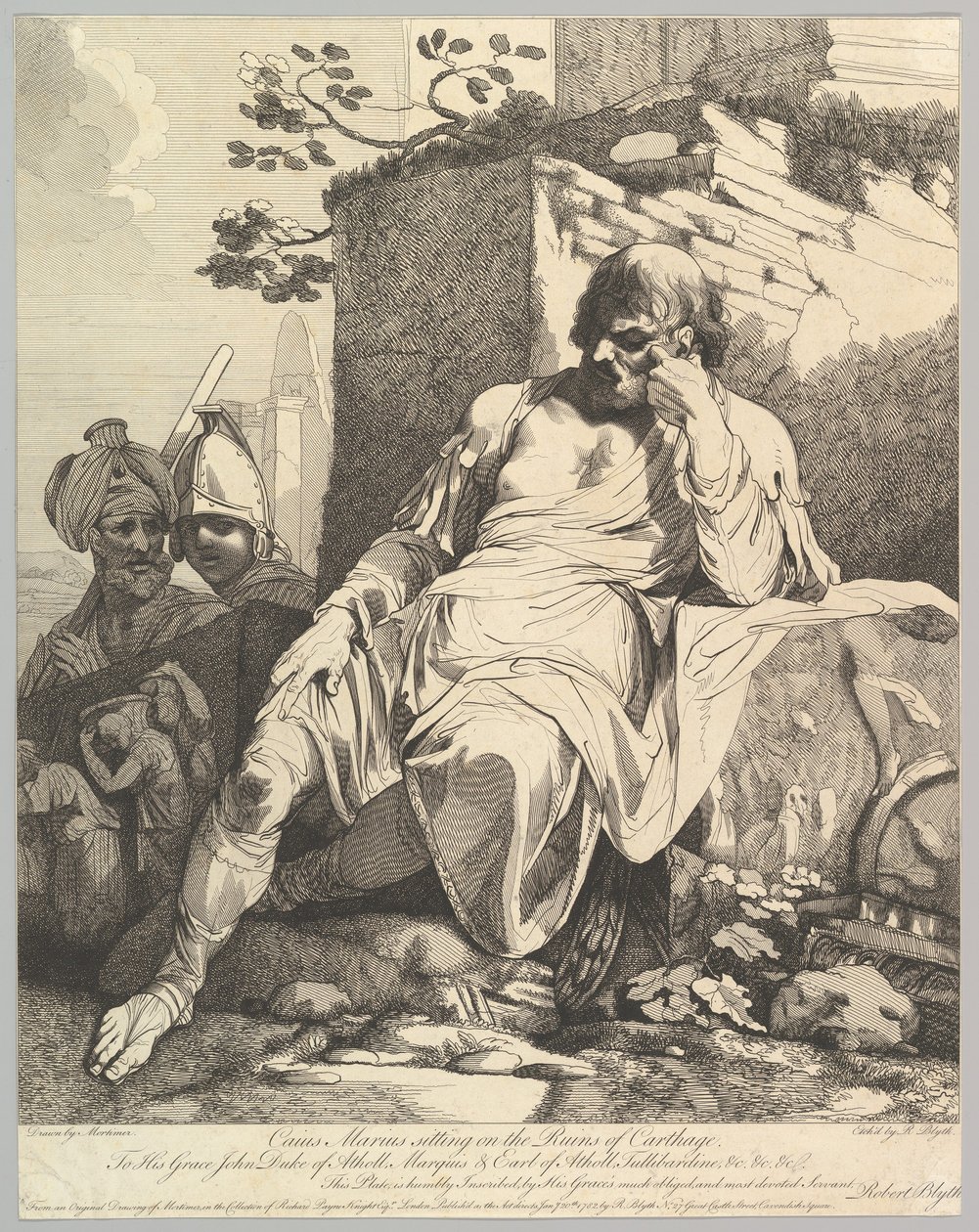 Caius Marius Karthagon raunioilla, 20. tammikuuta 1782. tekijältä Robert Blyth