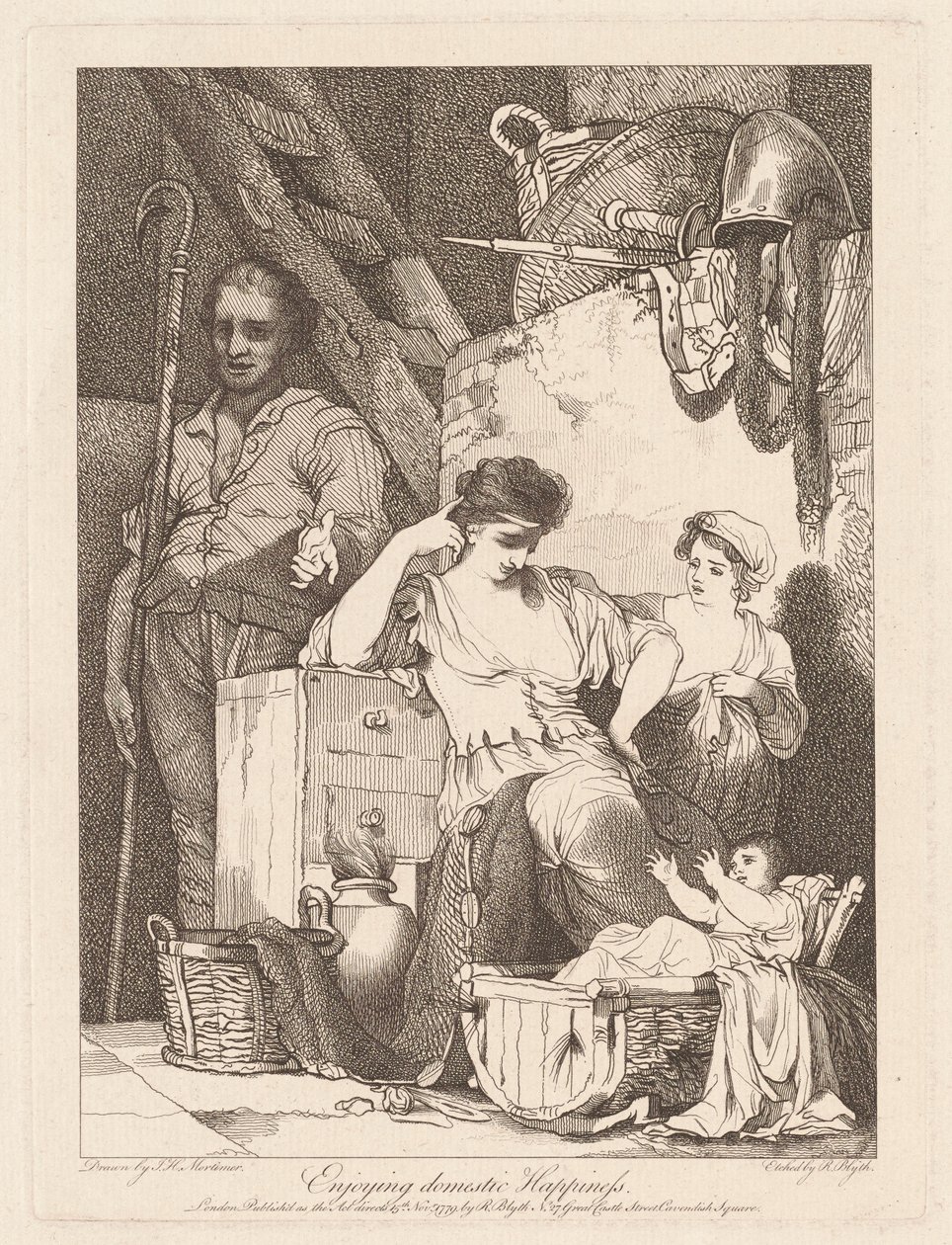Nauttia kotimaisesta onnesta tekijältä Robert Blyth, after John Hamilton Mortimer