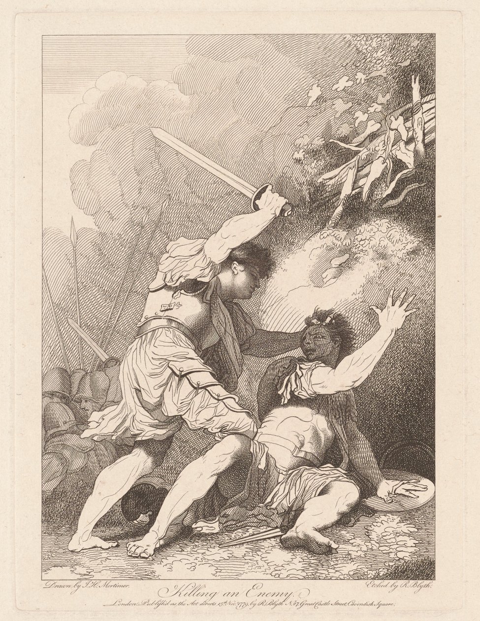 Vihollisen tappaminen tekijältä Robert Blyth, after John Hamilton Mortimer