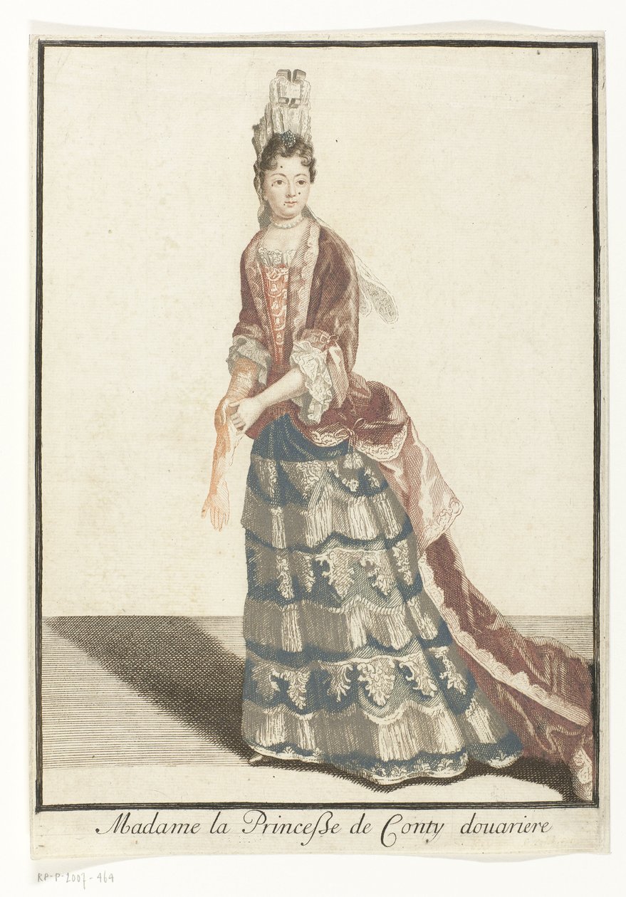 Marie Anne de Bourbonin muotokuva Madame the Dowager Princess of Conty (otsikko esineessä) tekijältä Robert Bonnart (possibly)