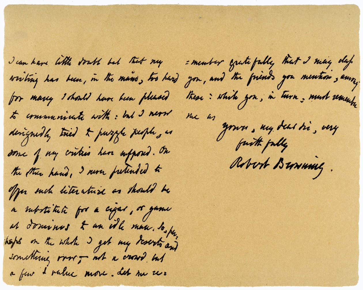 Robert Browningin kirje William G Kingslandille, 27. marraskuuta 1868 tekijältä Robert Browning