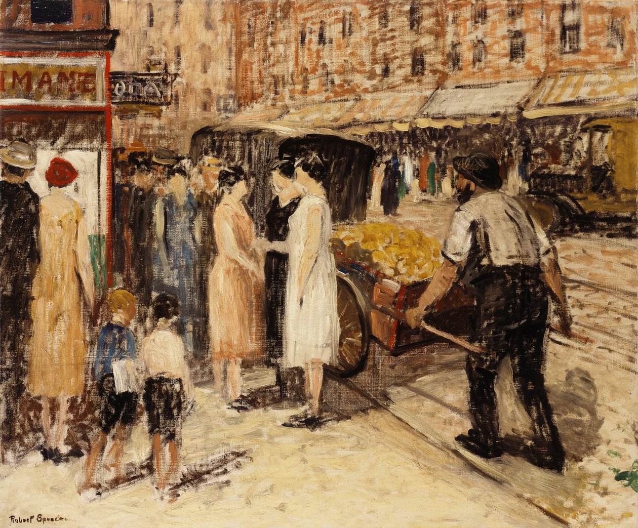 Lower East Side, n. 1930 (öljy kankaalle) tekijältä Robert C. Spencer