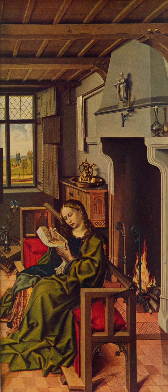 Alttaritaulu Santa Barbaran siipi, 1438, c1934 tekijältä Robert Campin