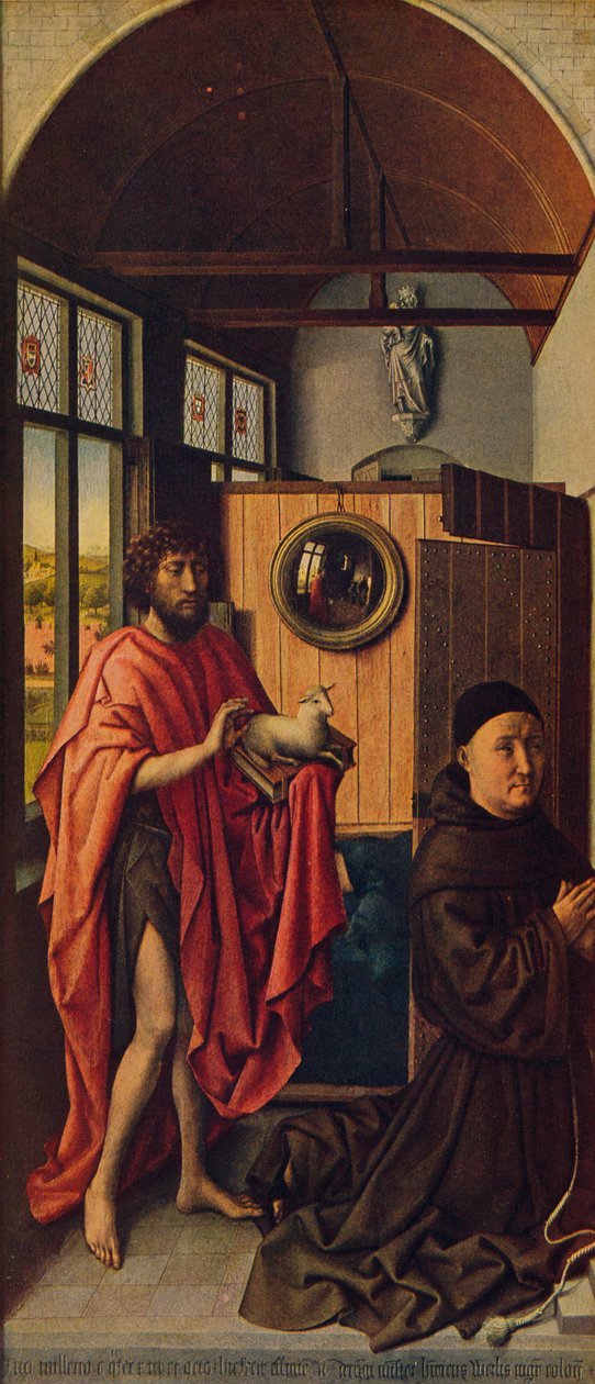 Pyhä Johannes Kastaja ja fransiskaanien mestari Henry of Werl, 1438, c1934 tekijältä Robert Campin