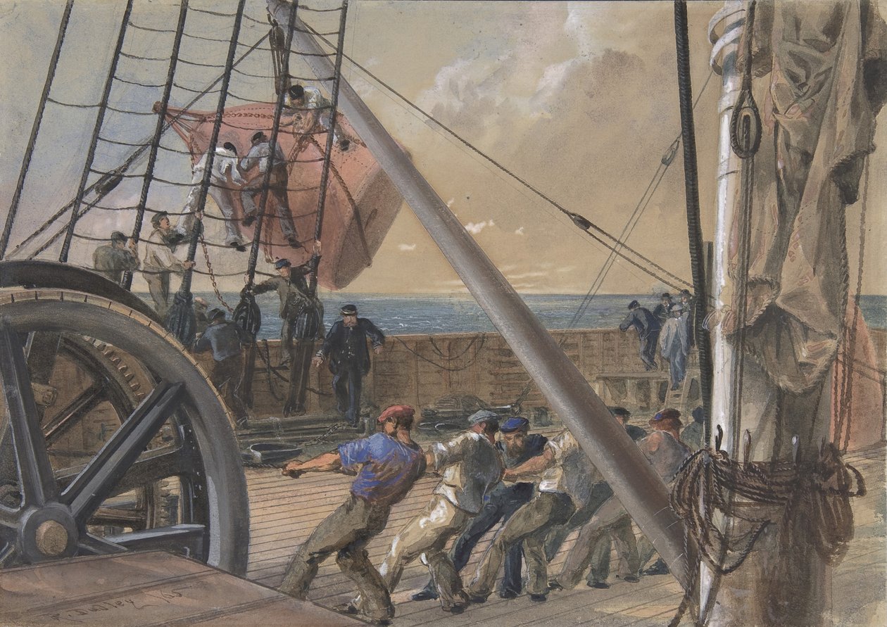 Poistuminen yhdestä suurista poijuista laukaisua varten, 2. elokuuta 1865, 1865. tekijältä Robert Charles Dudley