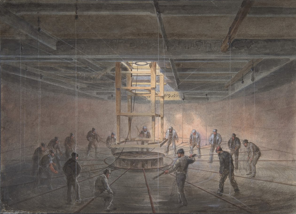 Yhden Great Easternin tankin sisäpuoli: The Cable Passing Out, 1865-66. tekijältä Robert Charles Dudley