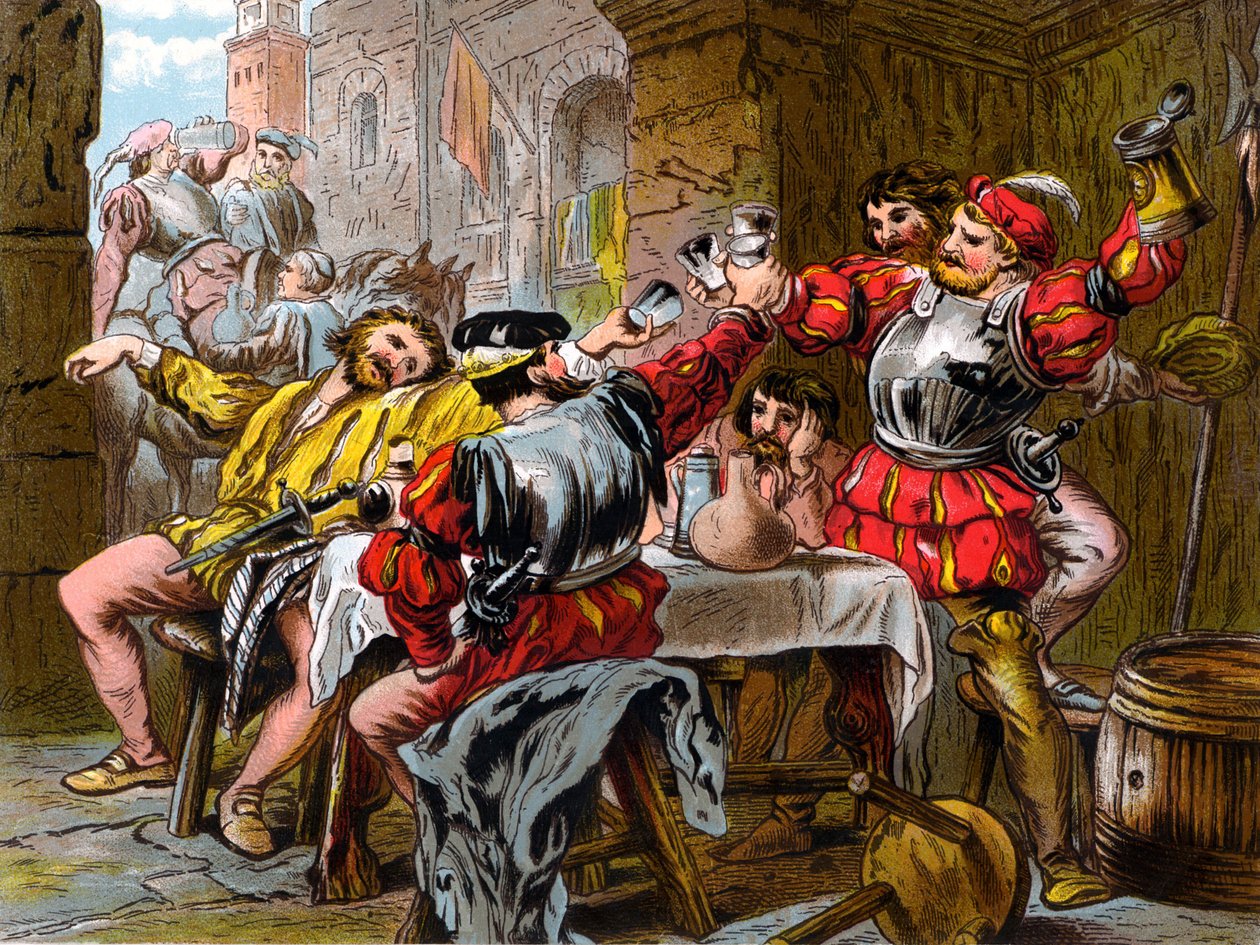 "Let me the Canakin Clink" Othello Act II. Kohtaus II. (kromolitografia) tekijältä Robert Charles Dudley