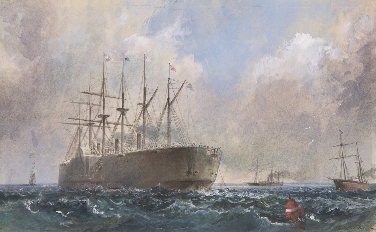 Telegraph Cable Fleet at Sea, 1865, 1865-66. tekijältä Robert Charles Dudley