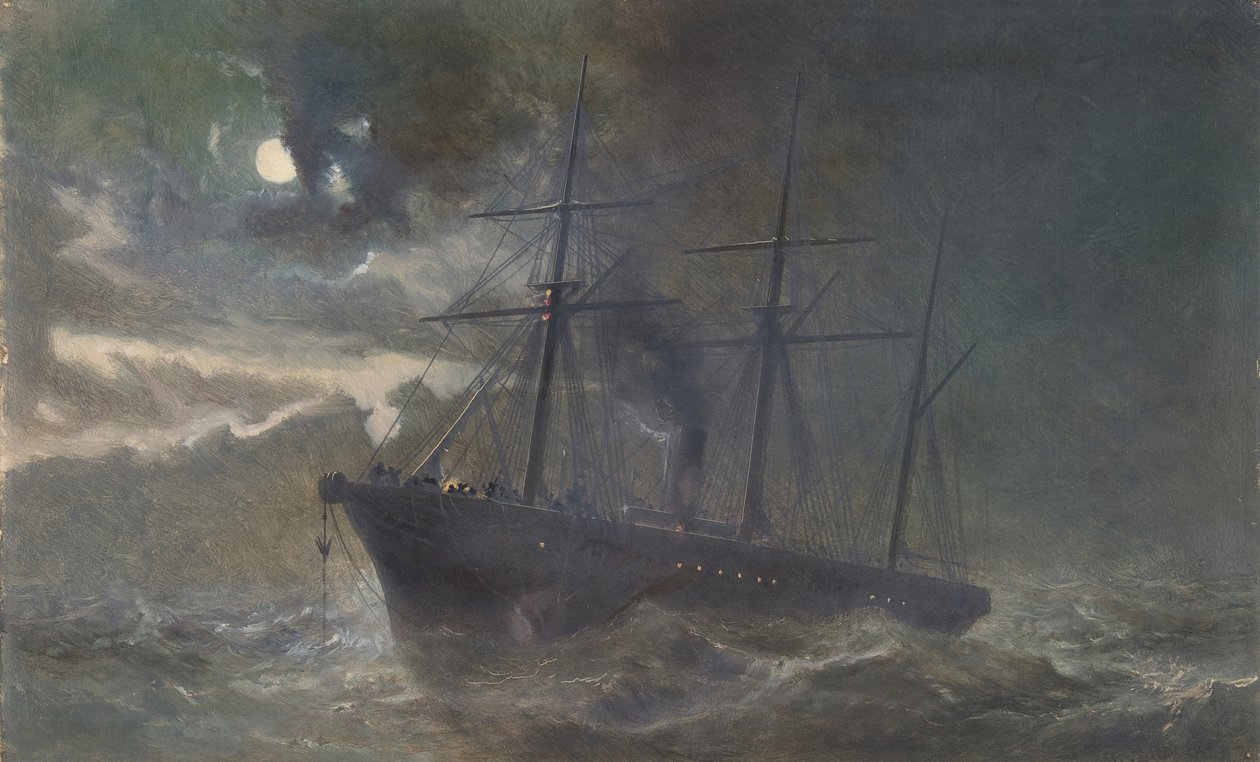 Albany kellumassa kaapelin 1865 yönä 26. elokuuta 1866 1866. tekijältä Robert Charles Dudley