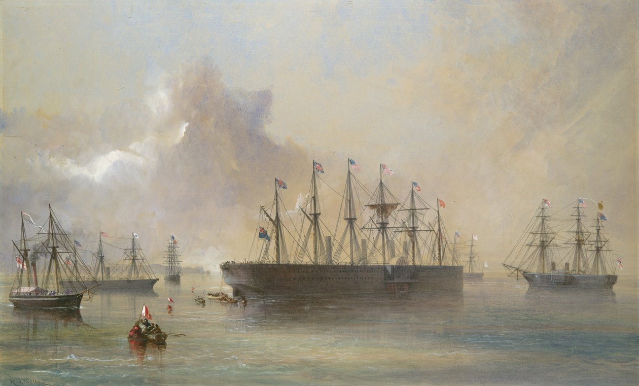 Atlantic Telegraph Cable Fleet koottu Berehaveniin Irlannin lounaisrannikolle..., 1866. tekijältä Robert Charles Dudley