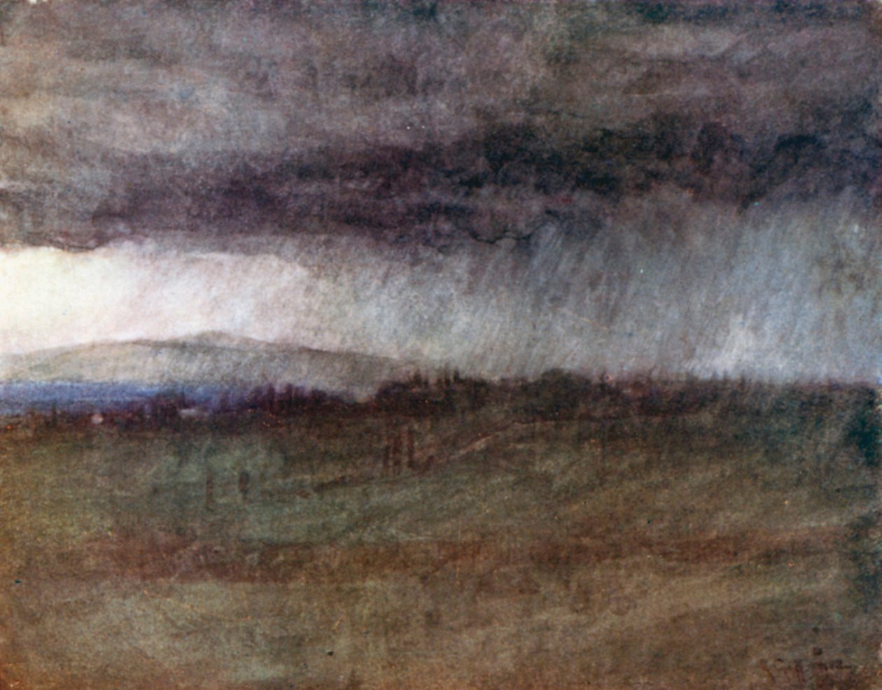 Myrsky, joka pyyhkäisee Arno-joen laakson yli (värilitro). tekijältä Robert Charles Goff