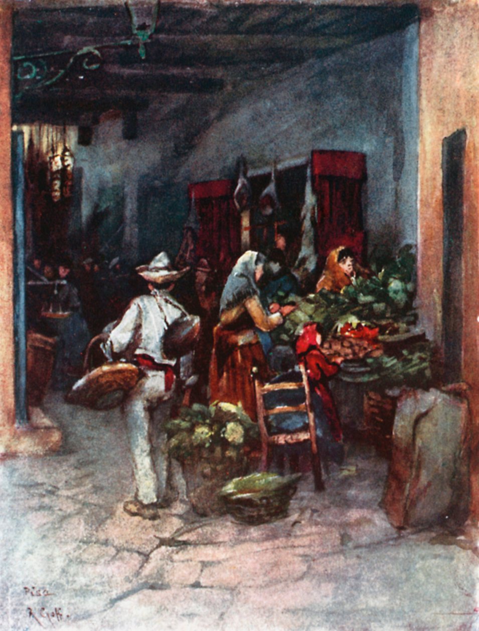 Hedelmä- ja vihanneskioskeja, Pisa (värilitro) tekijältä Robert Charles Goff