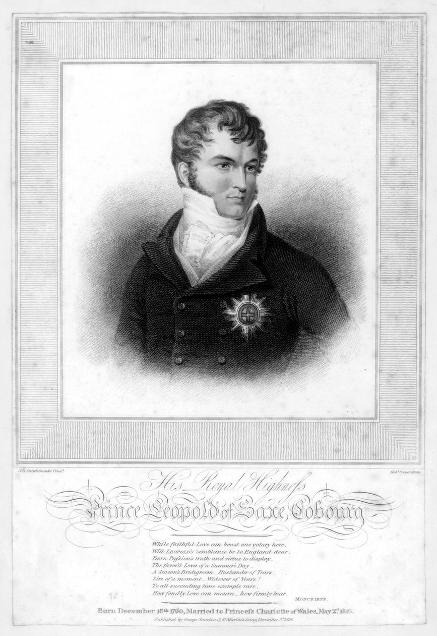 Saxe-Coburg-Saalfeldin prinssi Leopold George Christian Frederick, 1818. tekijältä Robert Cooper