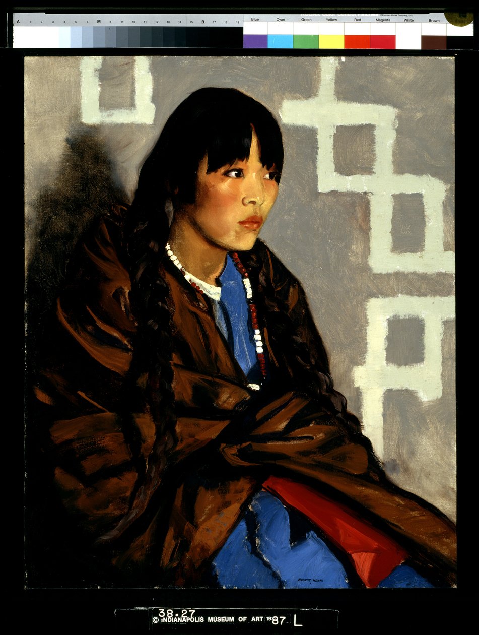 Intialainen tyttö (Julianita) (öljy kankaalle) tekijältä Robert Cozad Henri