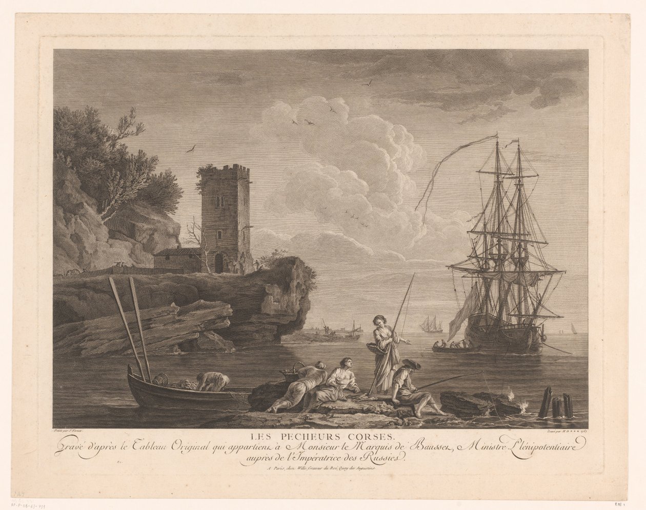 Merinäköala kalastajien kanssa Les pecheurs corses. tekijältä Robert Daudet (II) (attributed to)