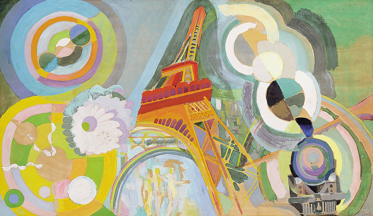 Ilma, rautatie ja vesi, tutkimus tekijältä Robert Delaunay