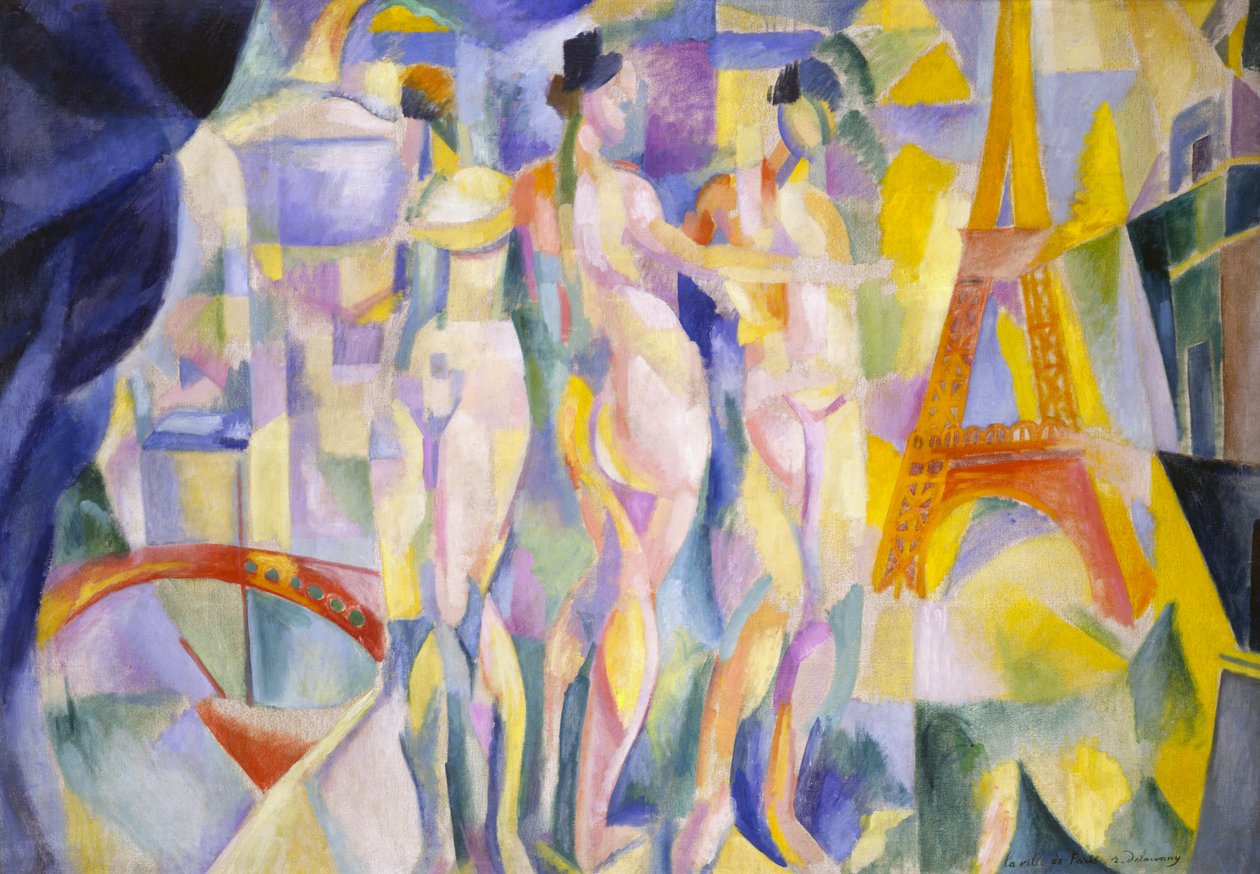 Pariisin kaupunki, noin 1911 (öljy kankaalle). tekijältä Robert Delaunay