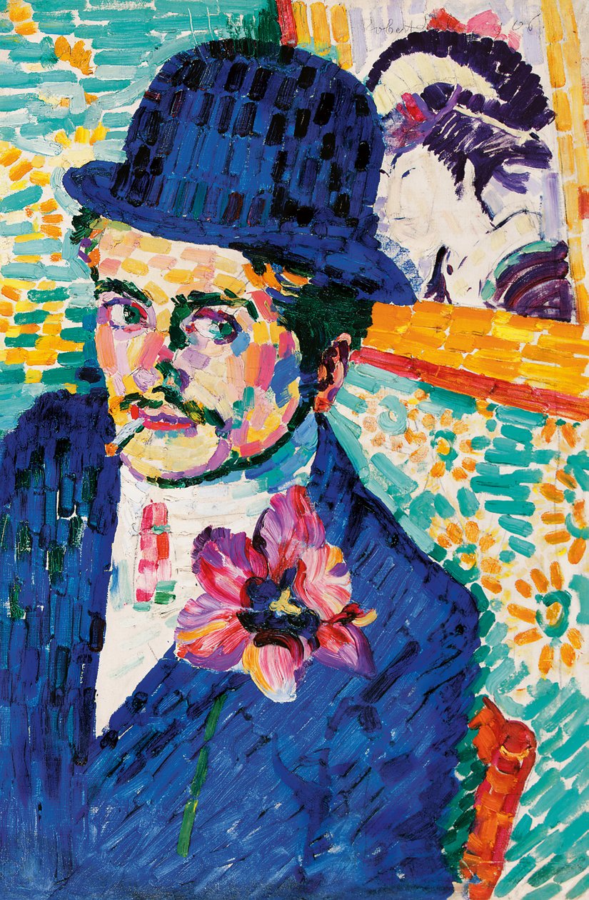 Mies tulppaanilla (Jean Metzingerin muotokuva) tekijältä Robert Delaunay