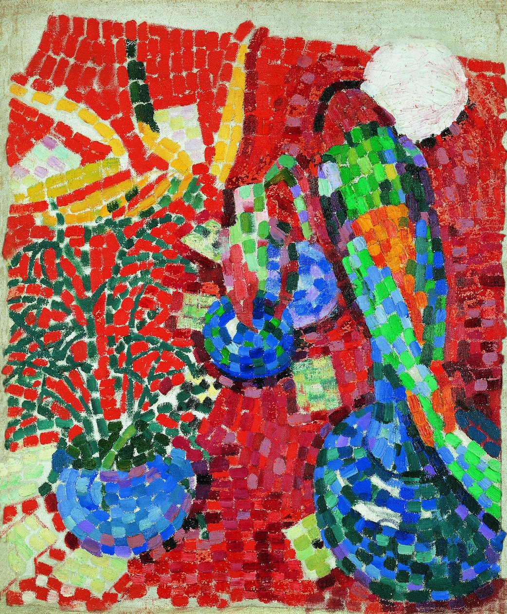 Asetelma papukaijan kanssa, 1907 tekijältä Robert Delaunay