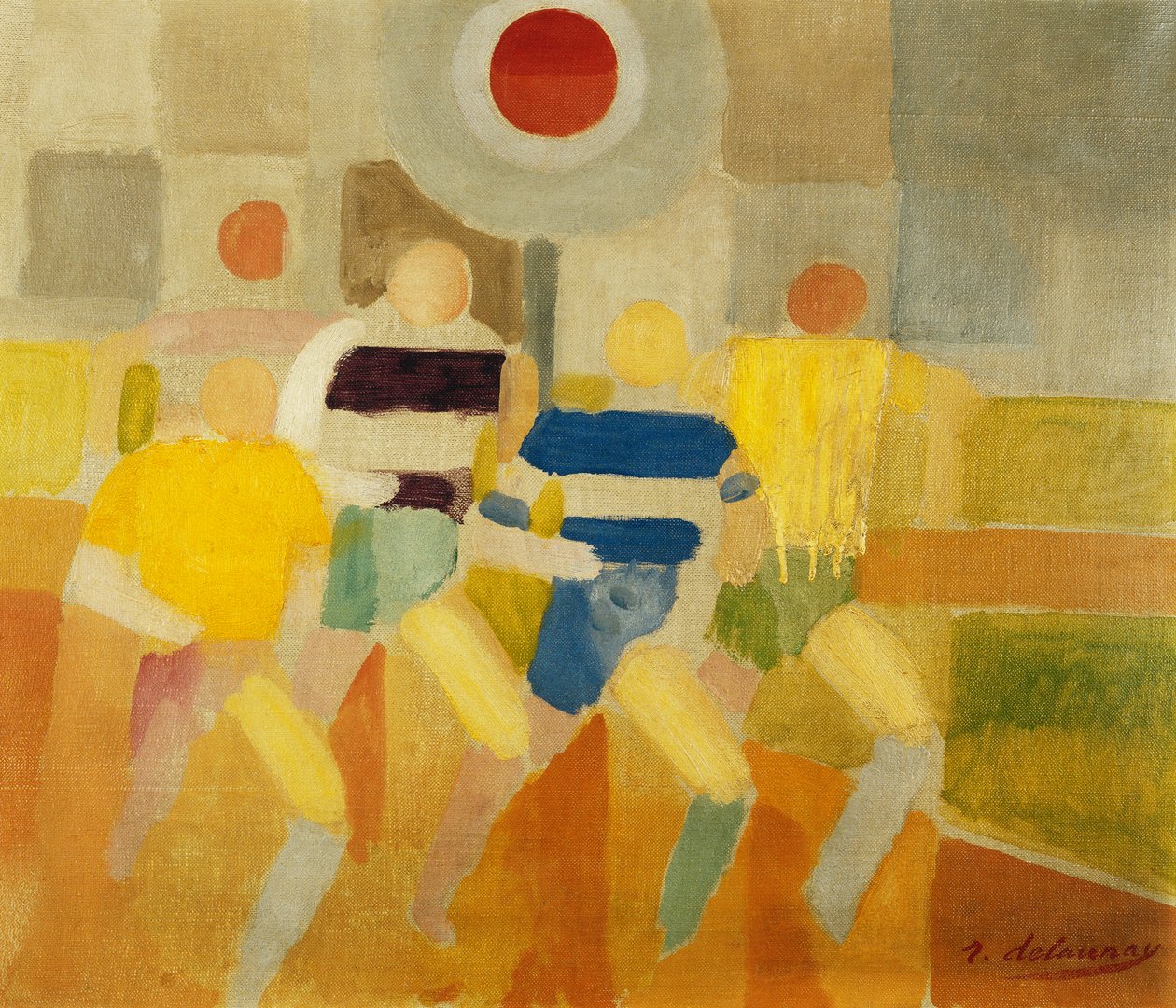 The Runners on Foot, n.1920 (öljy kankaalle) tekijältä Robert Delaunay