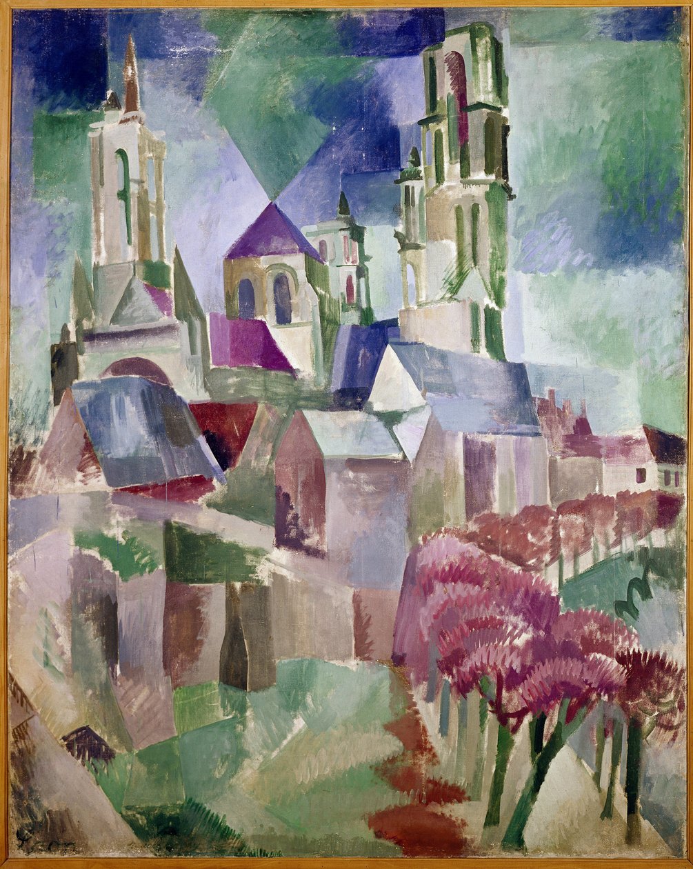 Laonin tornit (öljy kankaalle tekijältä Robert Delaunay