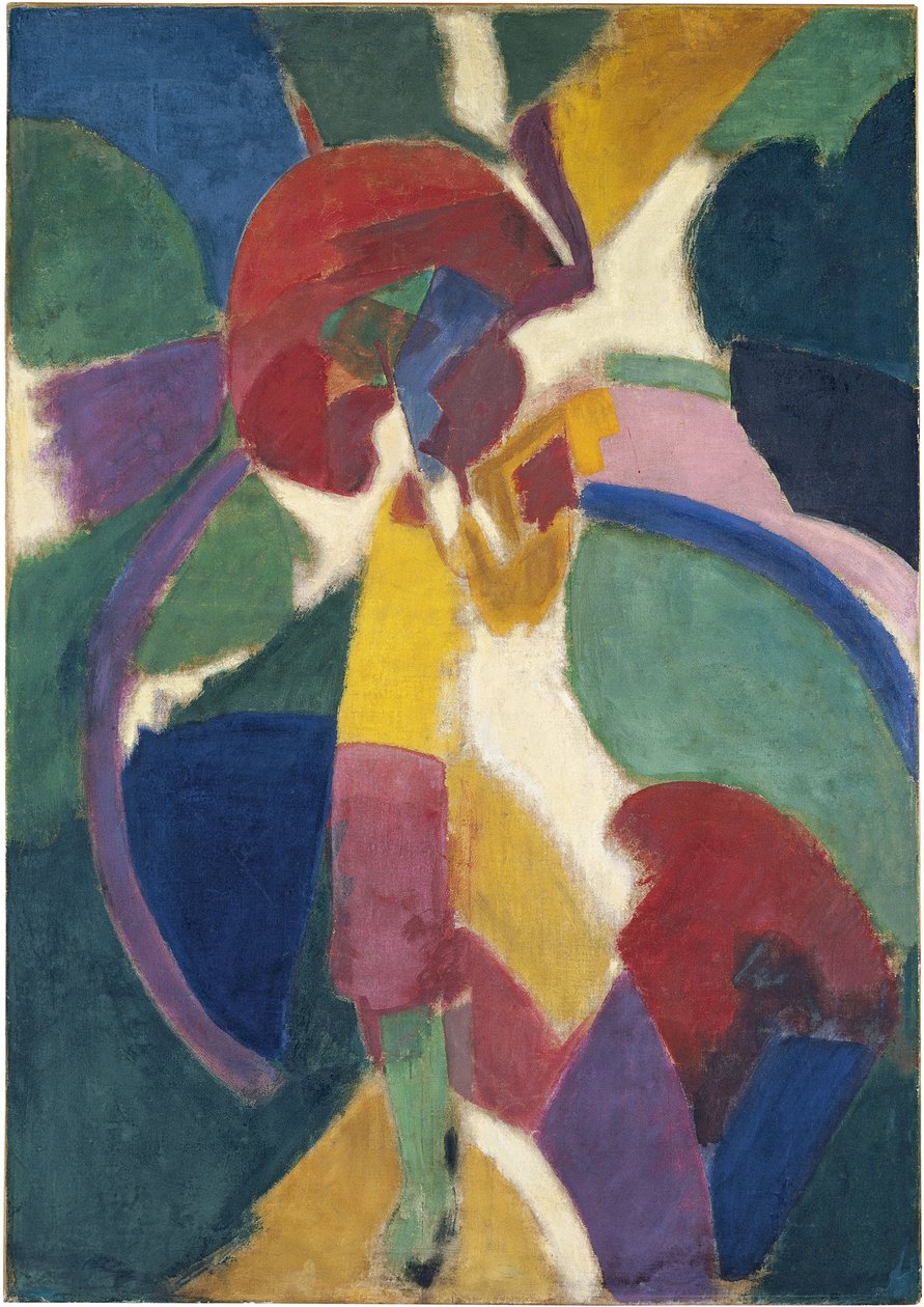 Nainen päivänvarjoineen, 1913 tekijältä Robert Delaunay