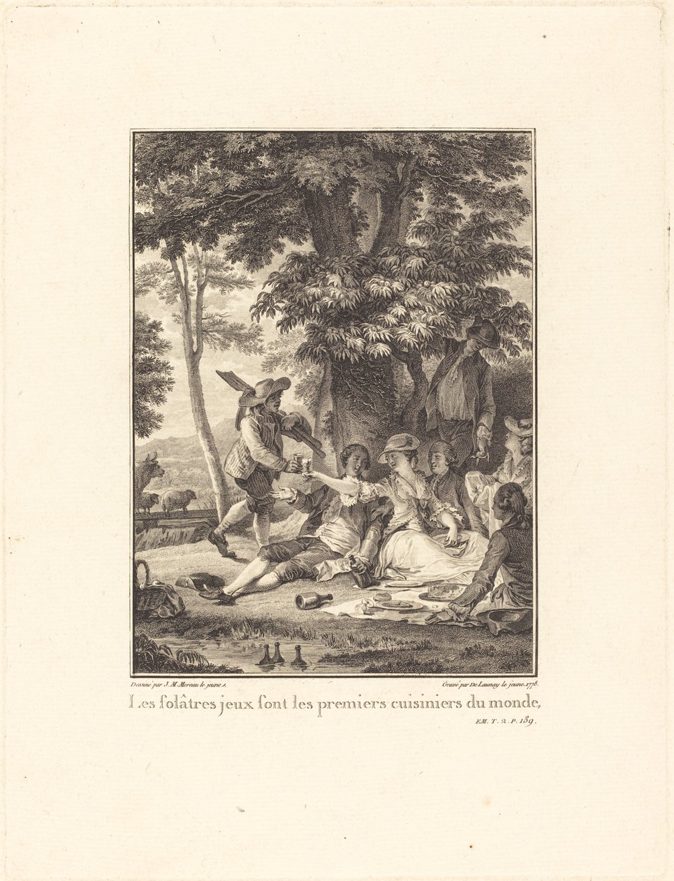 Leikkiset pelit ovat maailman ensimmäisiä kokkeja tekijältä Robert Delaunay after Jean Michel Moreau