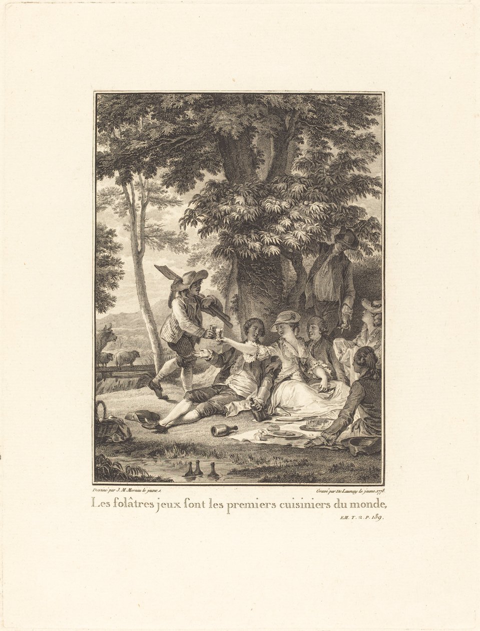Leikkiset pelit ovat maailman ensimmäisiä kokkeja tekijältä Robert Delaunay after Jean Michel Moreau