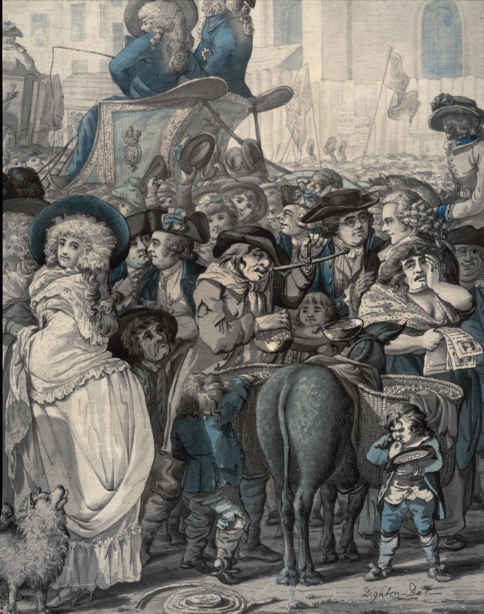 Yksityiskohta "Westminsterin vaaleista 1788" tekijältä Robert Dighton