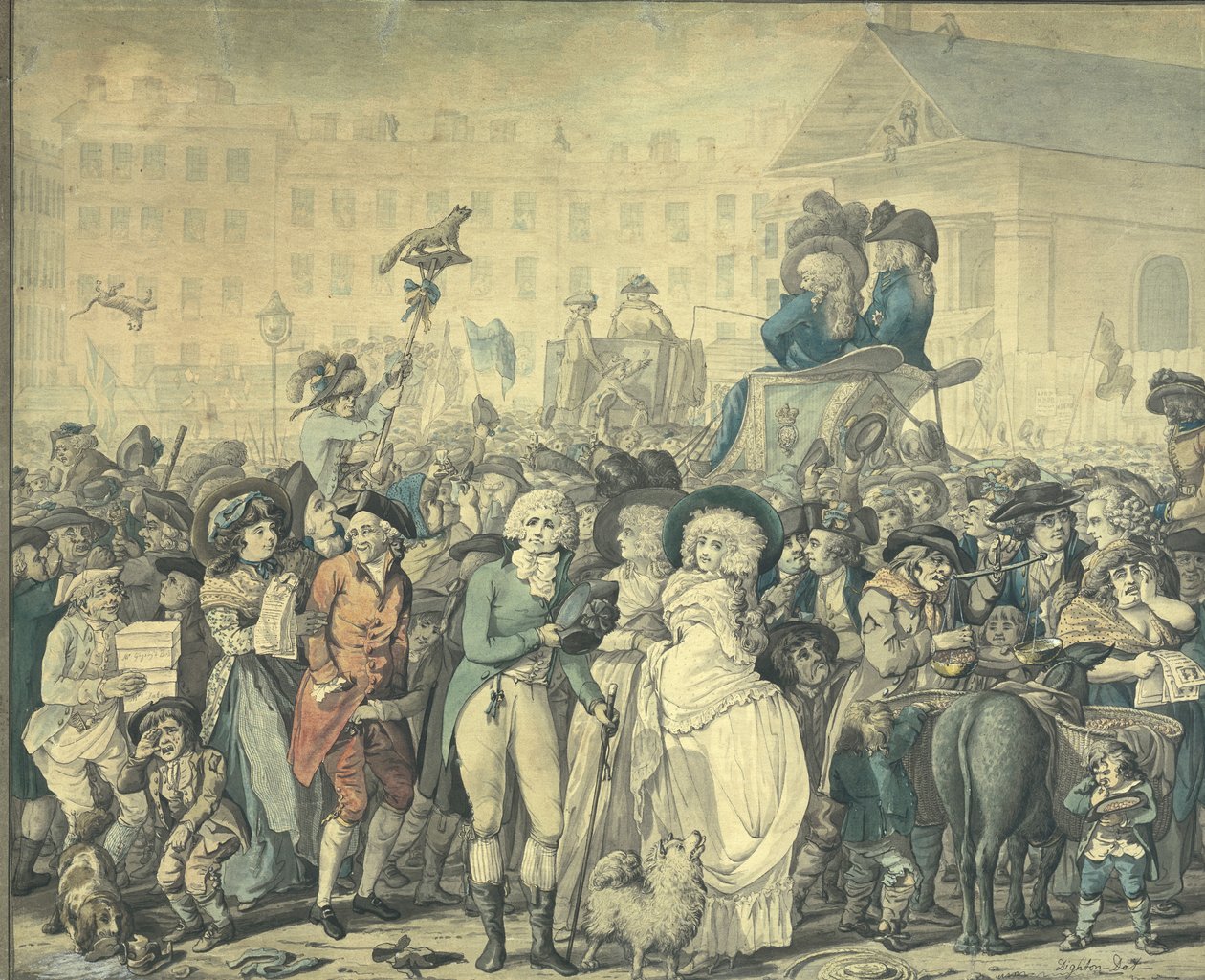 Yksityiskohta "Westminsterin vaaleista 1788" tekijältä Robert Dighton