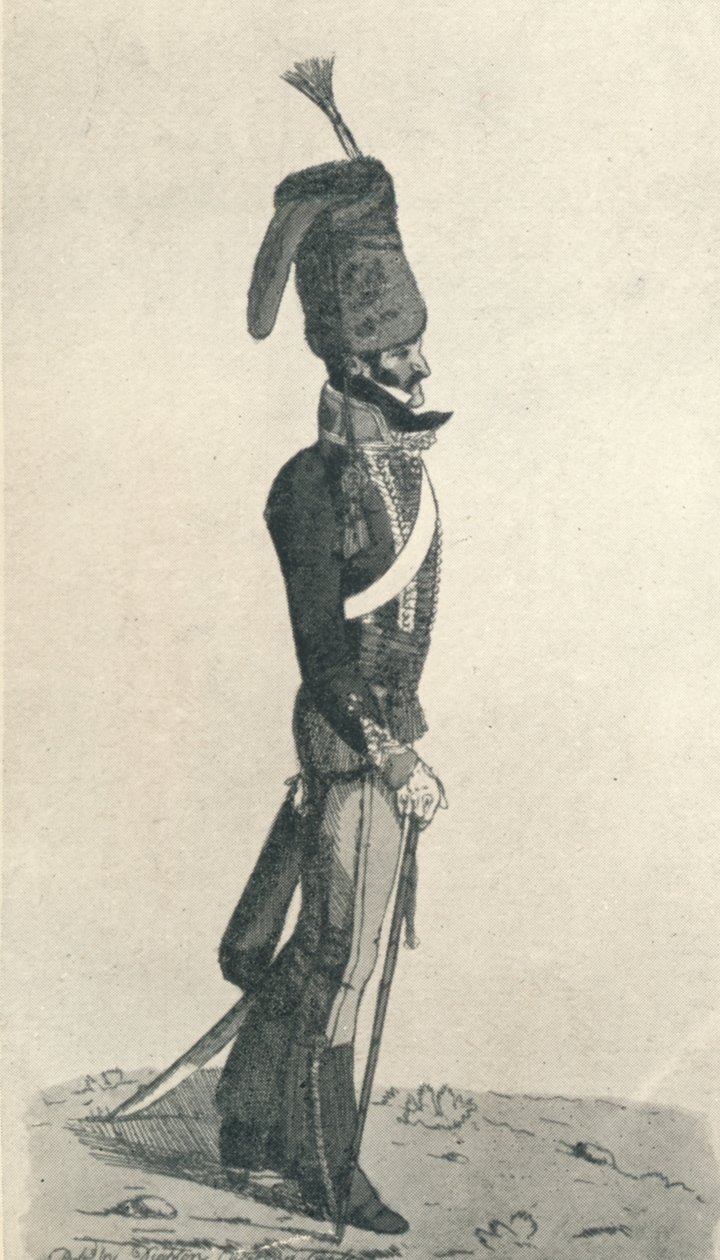 George Augustus Quentin 10. upseeri eli Walesin prinssi hussarit, elämästä otettu, tekijältä Robert Dighton